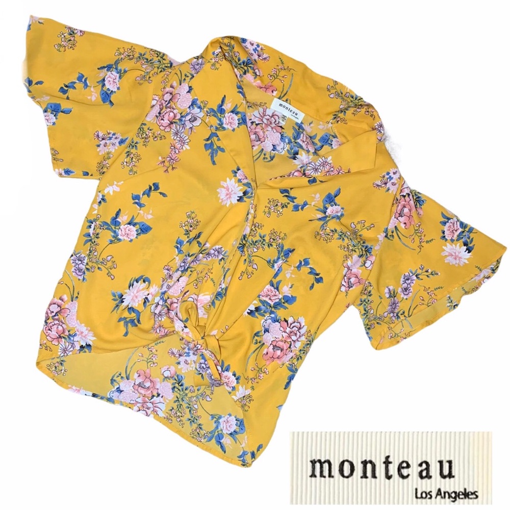 Floral Front Tie Blouse in S